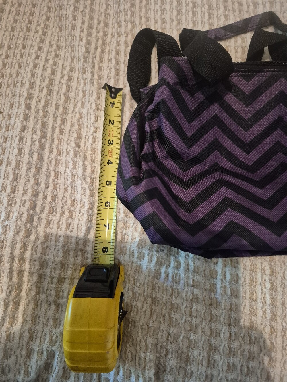 Nicole Miller Purple and Black Chevron Tote - Picture 6 of 6